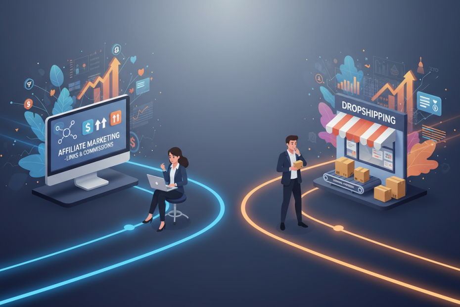 affiliate marketing vs dropshipping which is better for beginners